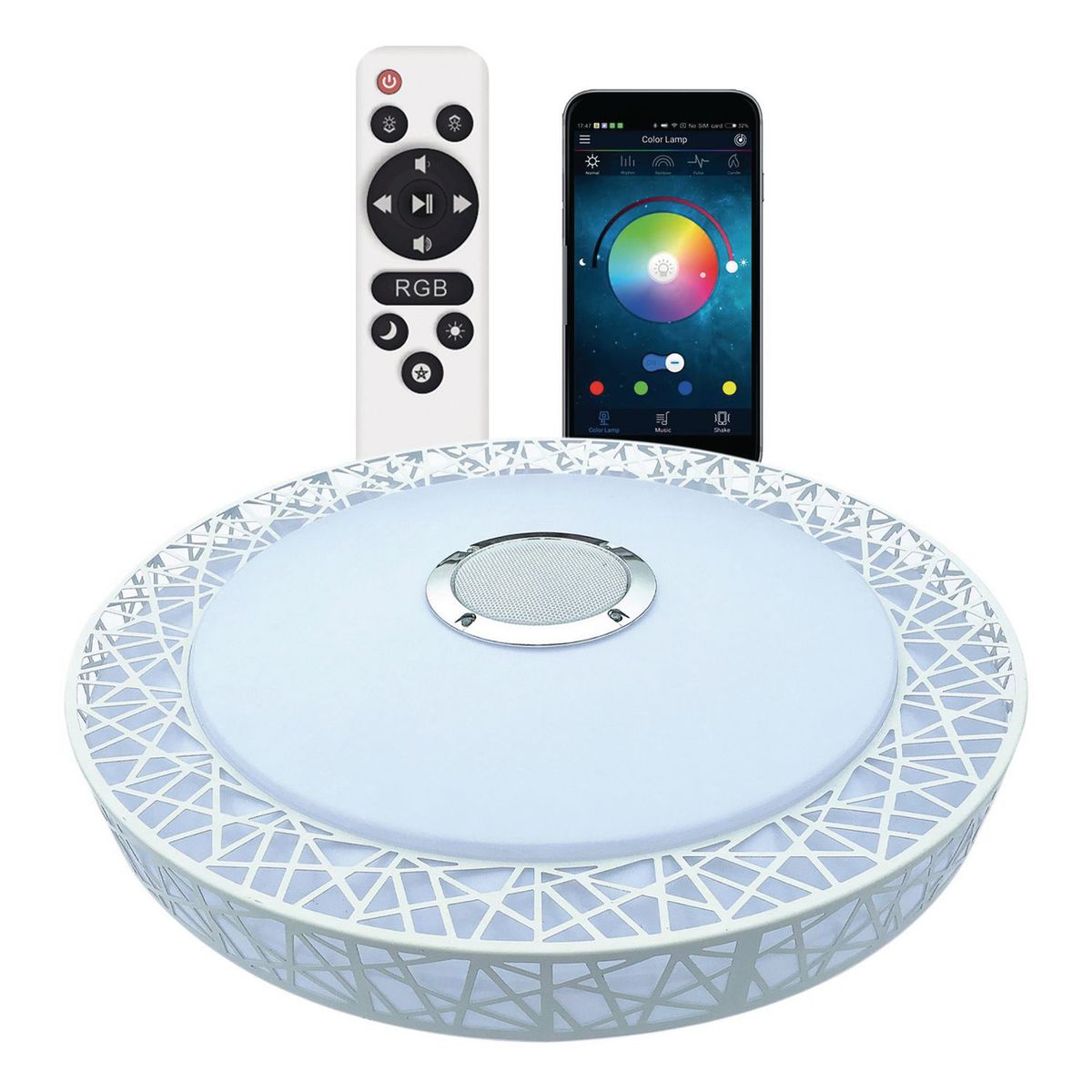 DIXON - Plafón con Parlante Bluetooth 72W