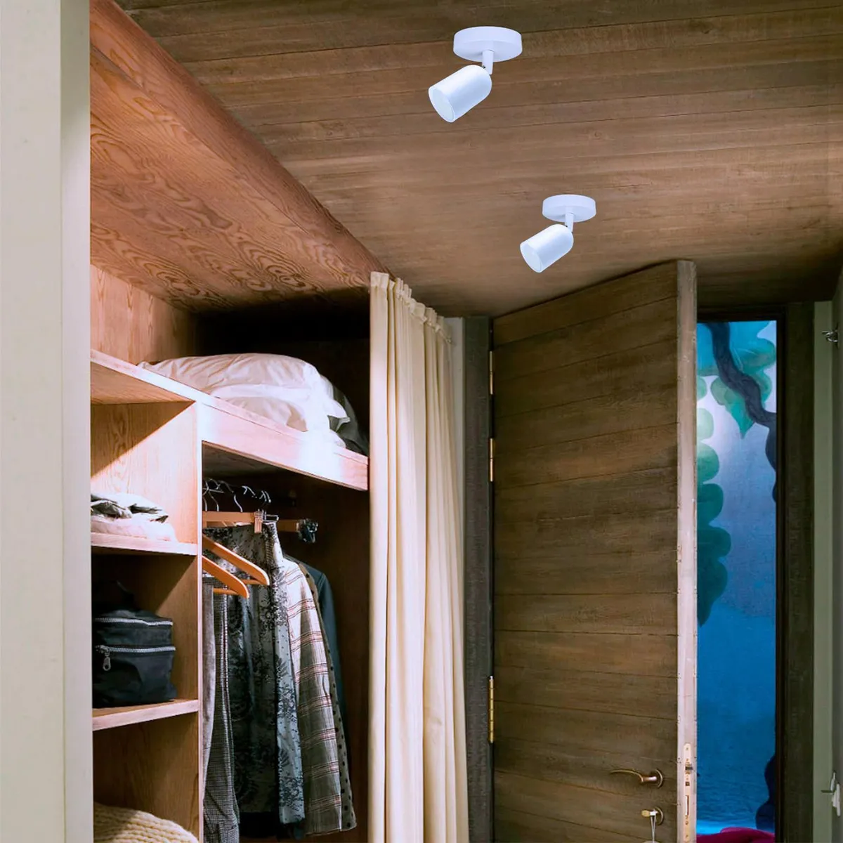 LIGHTECH - Spot Adosable Led 7W 1 Luz Negro Luz Calida