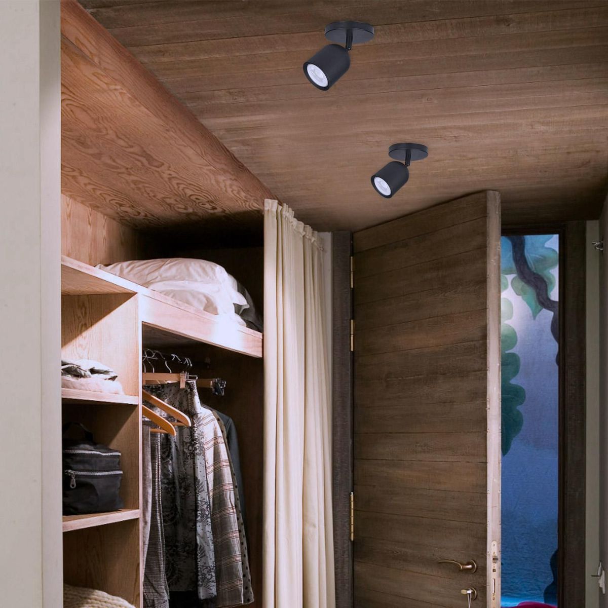 LIGHTECH - Spot Adosable Led 7W 1 Luz Negro Luz Blanca