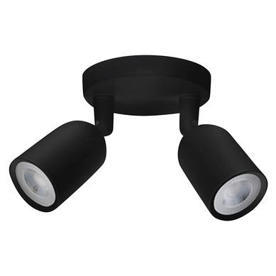 Spot Adosable Led 14W 2 Luces Negro Luz Calida
