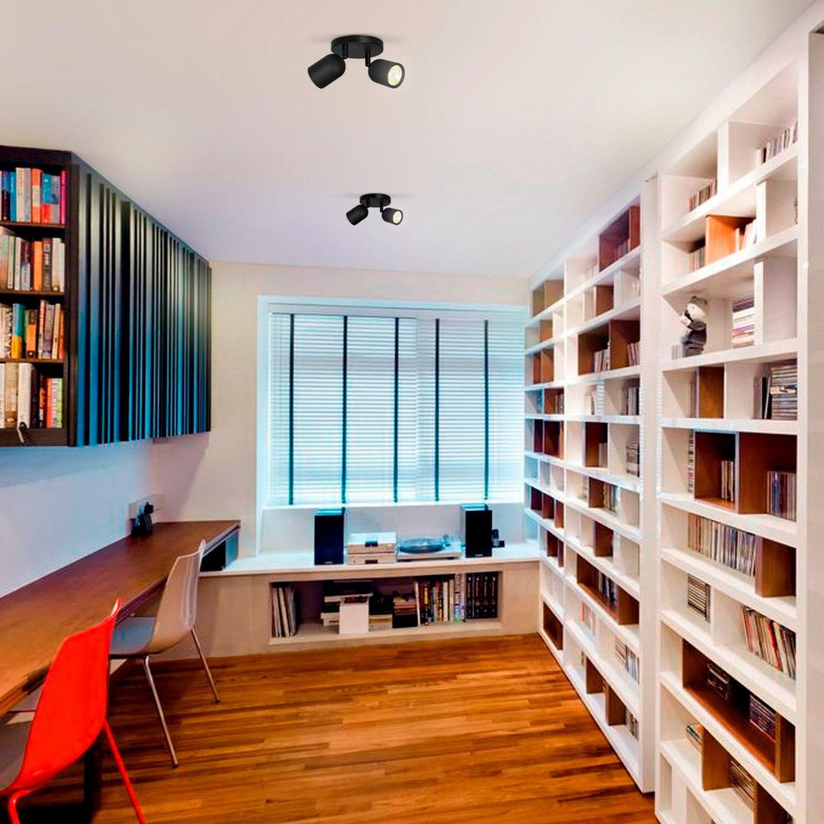 LIGHTECH - Spot Adosable Led 14W 2 Luces Negro Luz Calida