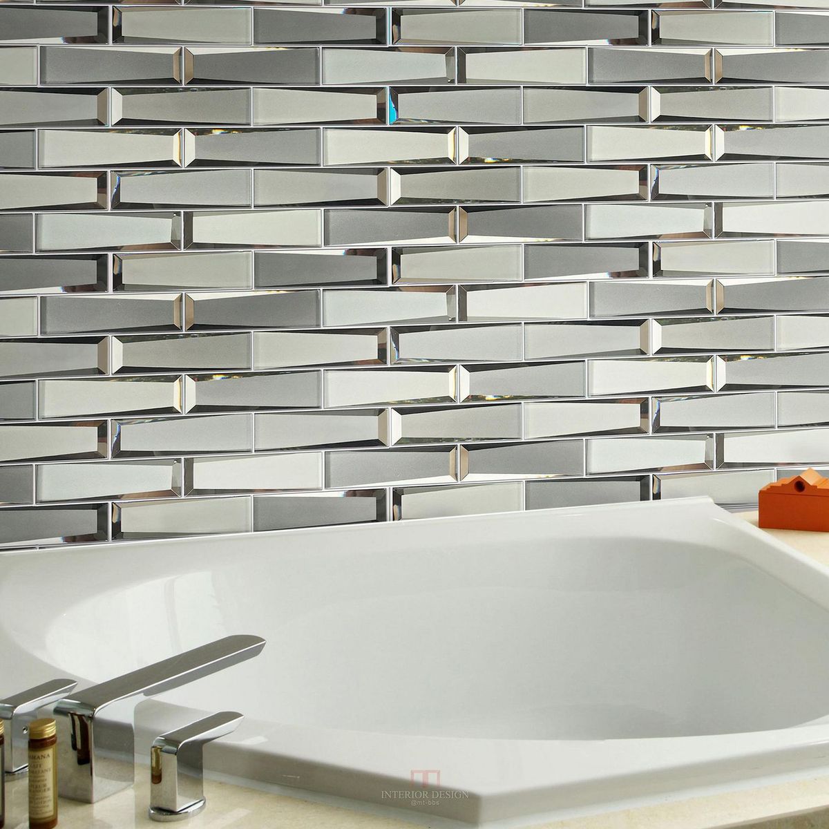 HOLZTEK - Malla Vidrio 3D Espejado Gris 30x30cm