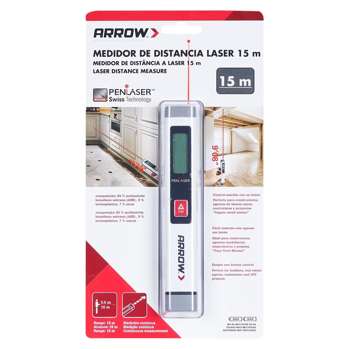 ARROW - Medidor de Distancia Láser 15m