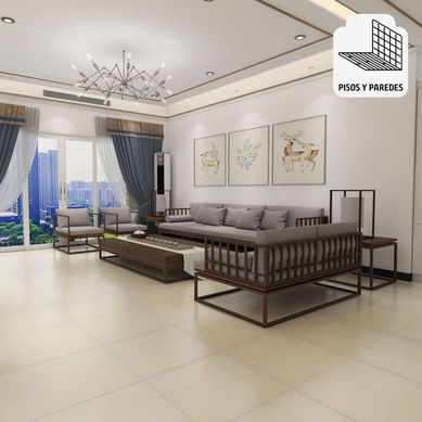 Gres Porcelnico Beige Marmolizado 60x60cm 1.44m2 para piso o pared