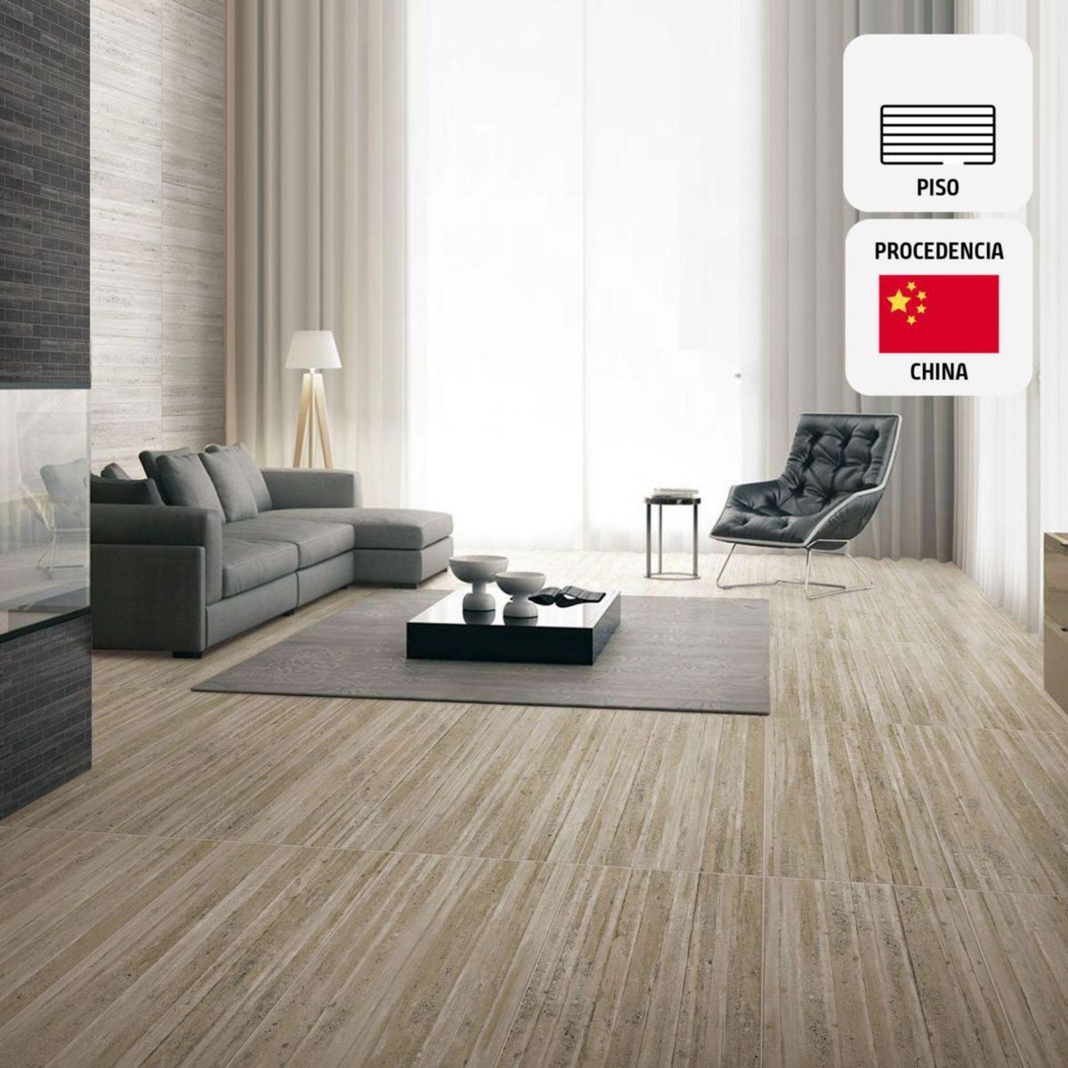 HOLZTEK - Porcelanato Marrón 60x60 Rústicas Mate 1.44 m2