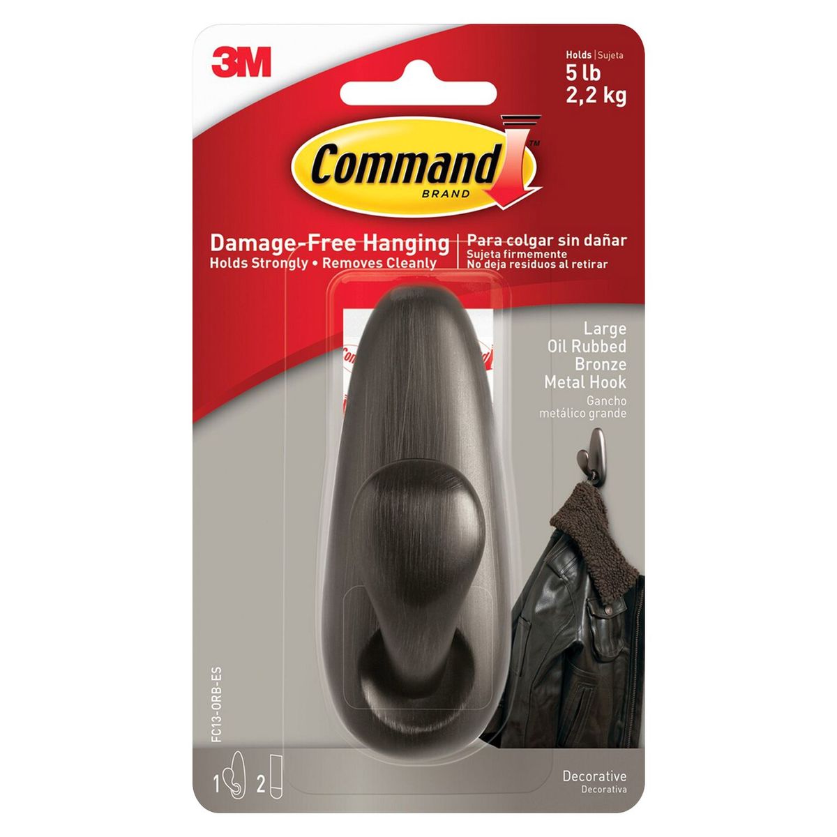 3M - Gancho Command 3M Clásico Metálico Grande