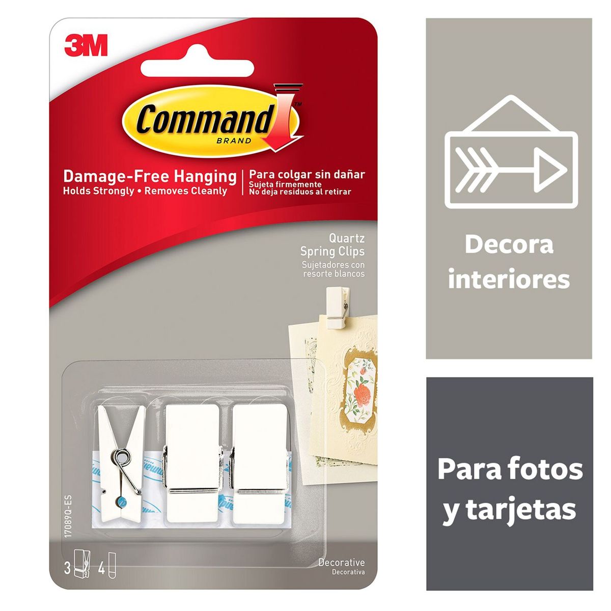 3M - Gancho Clip Blanco x 3 unid.