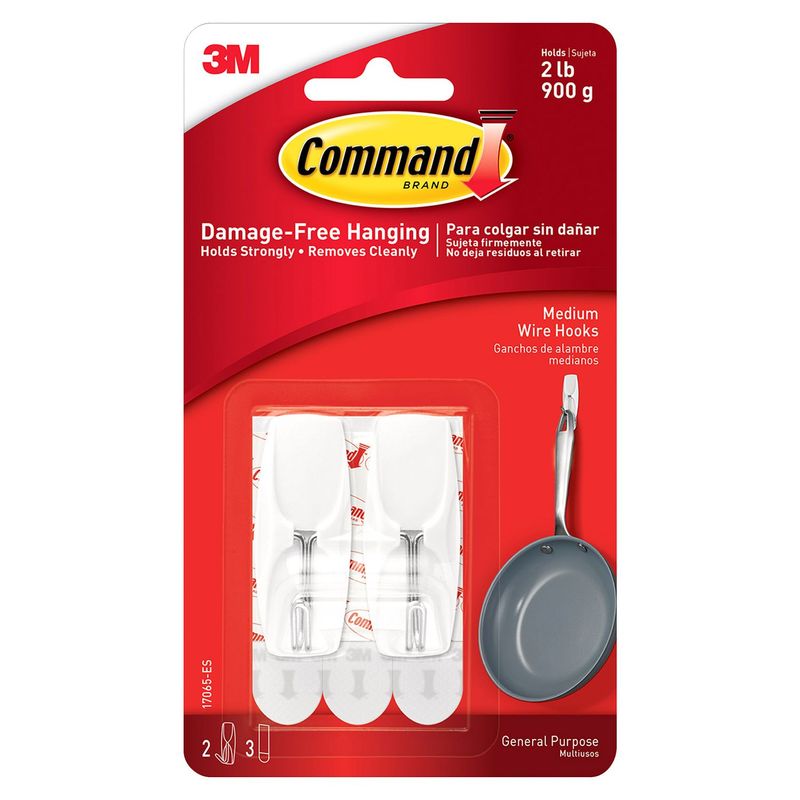 3M - Gancho Command 3M de Cocina Mediano Blanco x 2 unid
