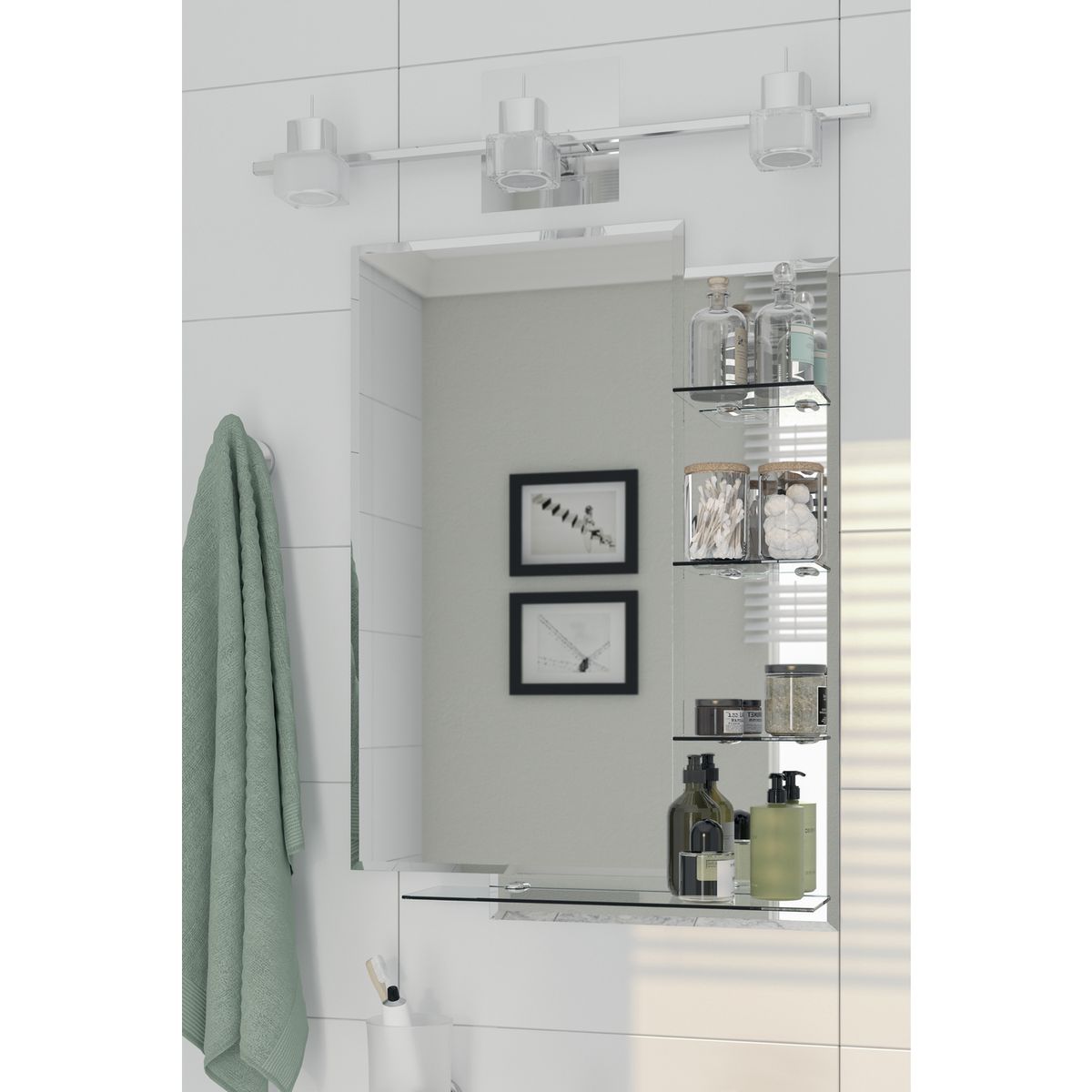 SENSI DACQUA - Espejo Rectangular 50x70cm Plateado YJ-193AF