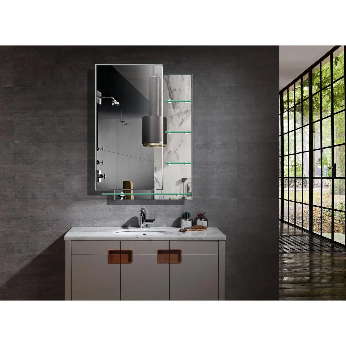 SENSI DACQUA -  Baño Forma Rectangular 50x70 cm Plateado YJ-193AF