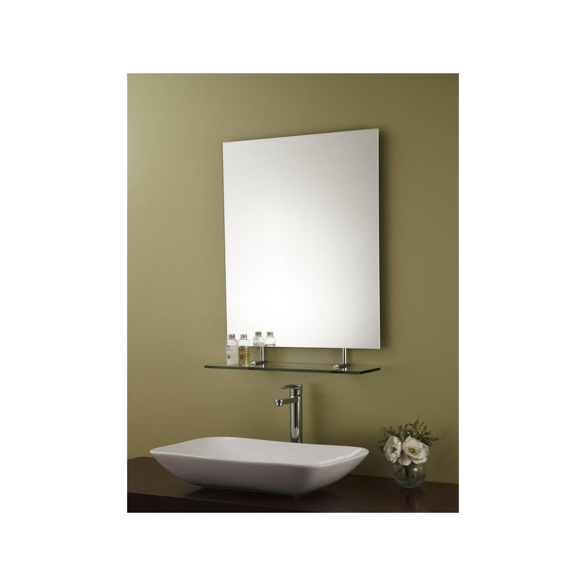 Espejo de Baño Rectangular con Repisa 80x100cm, marca SENSI DACQUA - Foto 2