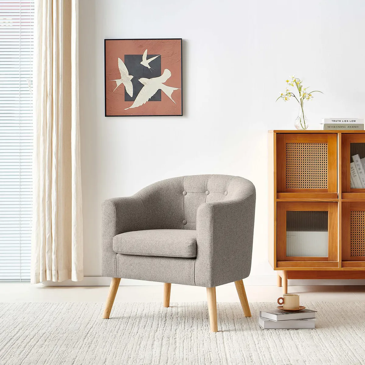 JUST HOME COLLECTION - Sofá 1 Cuerpo Poltrona Lucia Gris