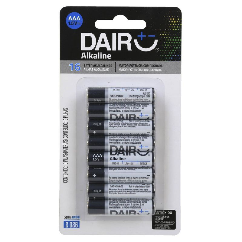 DAIRU - Pack 16 Pilas Alcalinas Dairu AAA 1.2V