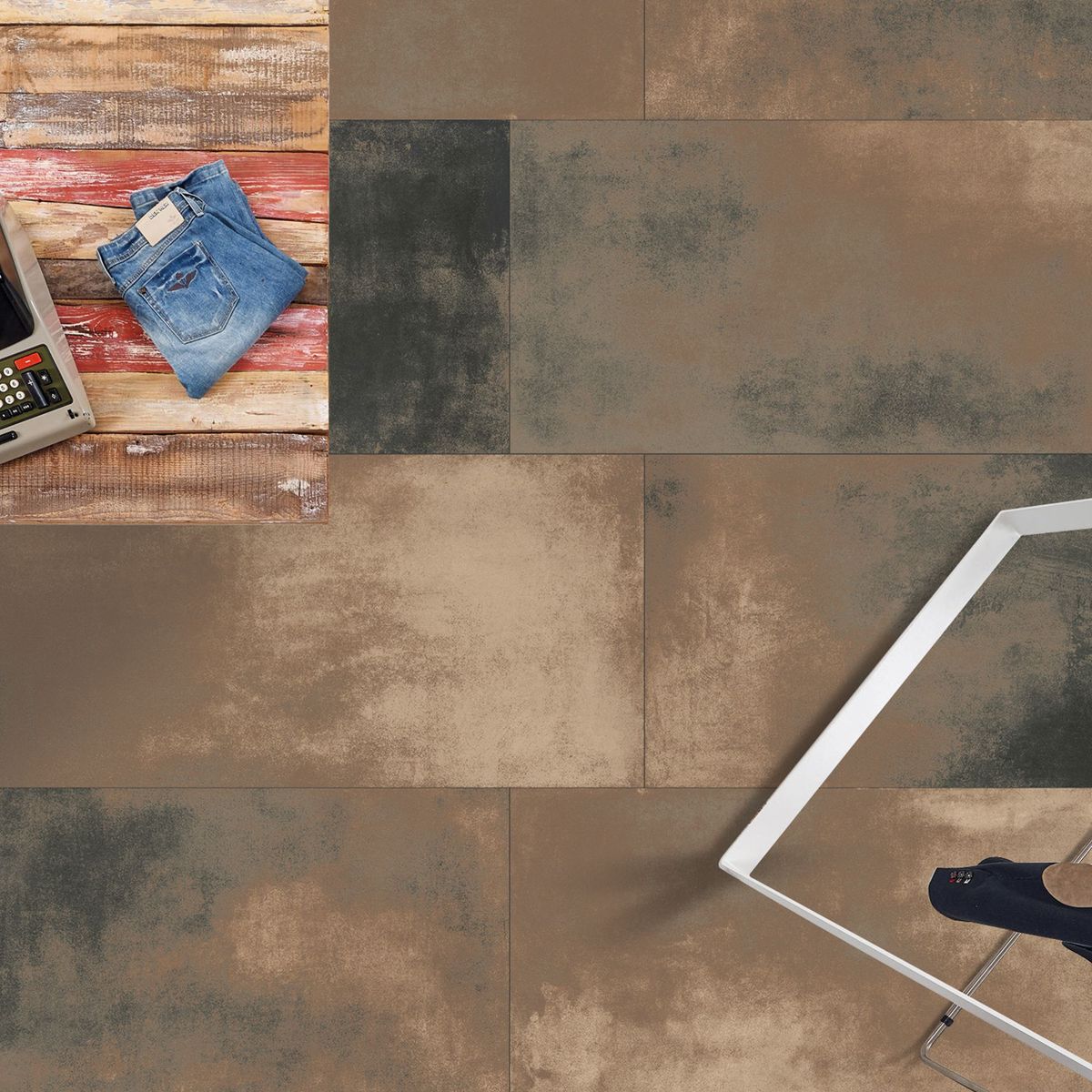 HOLZTEK - Porcelanato Marrón Rustico 60x120cm 1.44m2