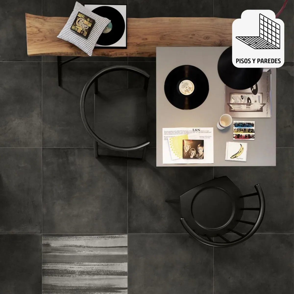HOLZTEK - Porcelanato Gris Cementicio 60x60cm 1.44m2