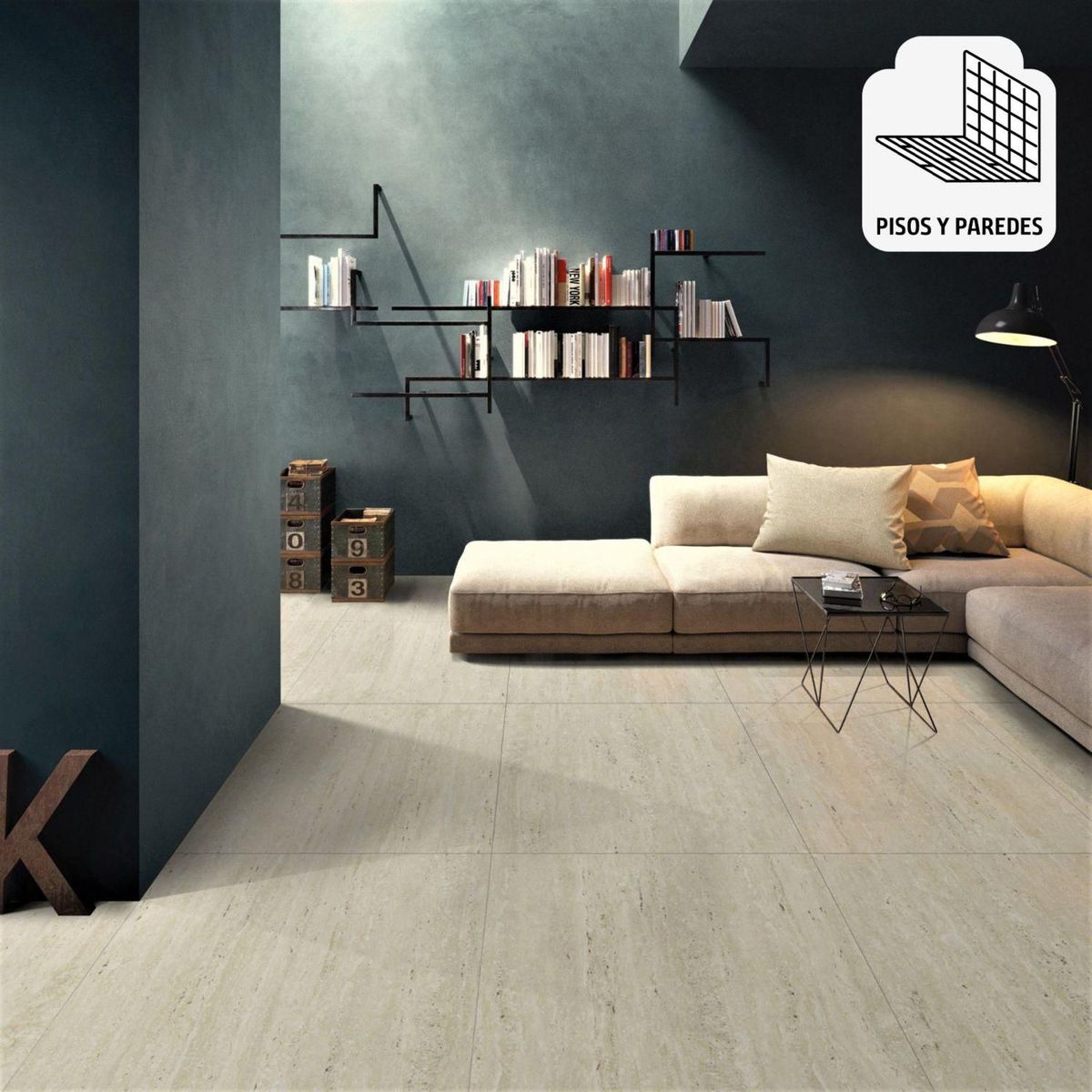 HOLZTEK - Porcelanato Blanco Cementicio 60x60cm 1.44m2