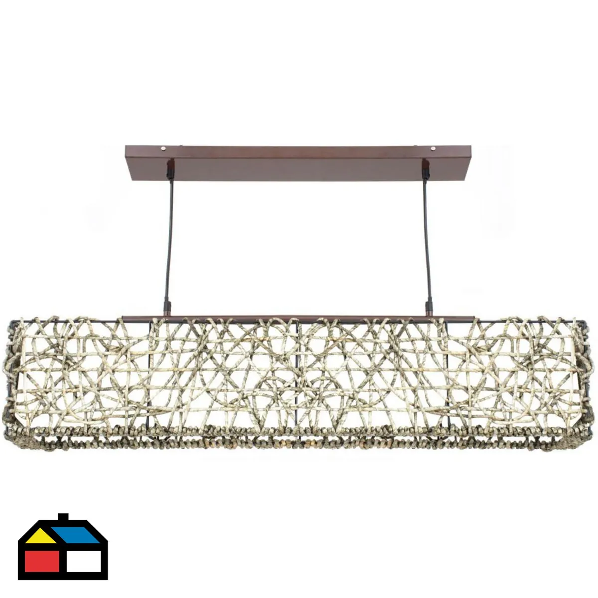 JUST HOME COLLECTION - Lámpara Colgante Nature 3 Luces Ratán Café/Marrón 40 W