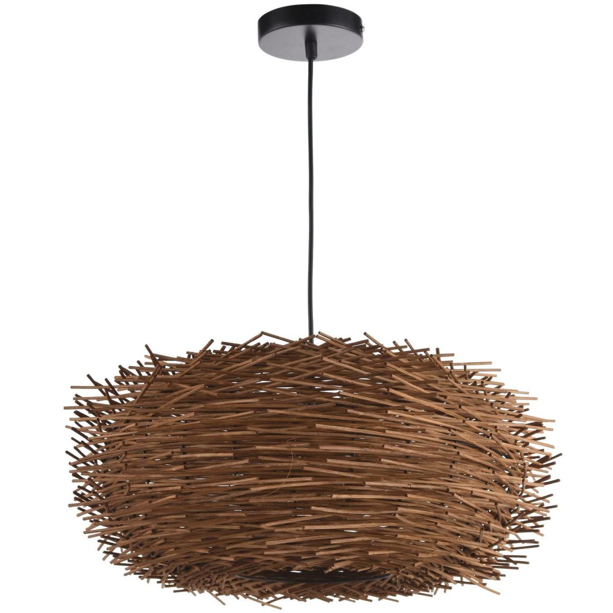 JUST HOME COLLECTION - Lámpara Colgante Nido 1 Luz Ratán Café/Marrón 40 W 50 cm
