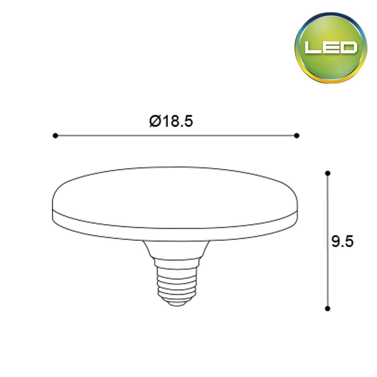 LIGHTECH - Foco UFO LED 30W E27 Silver Luz Blanca 18cm