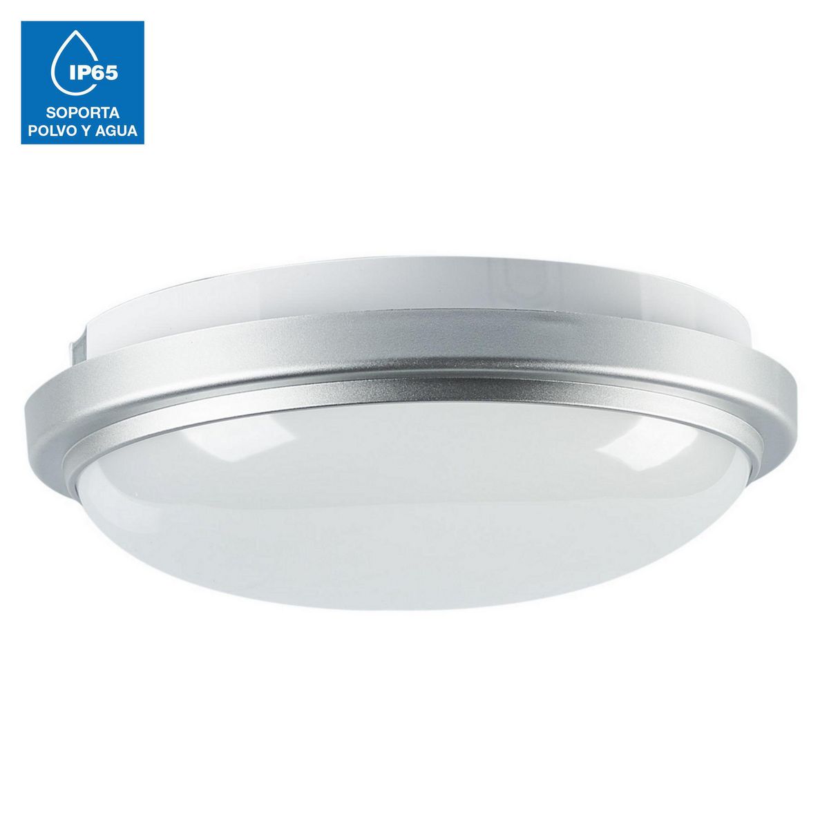 LIGHTECH - Plafón LED Aro 20W 22cm IP65 Silver Luz Blanca