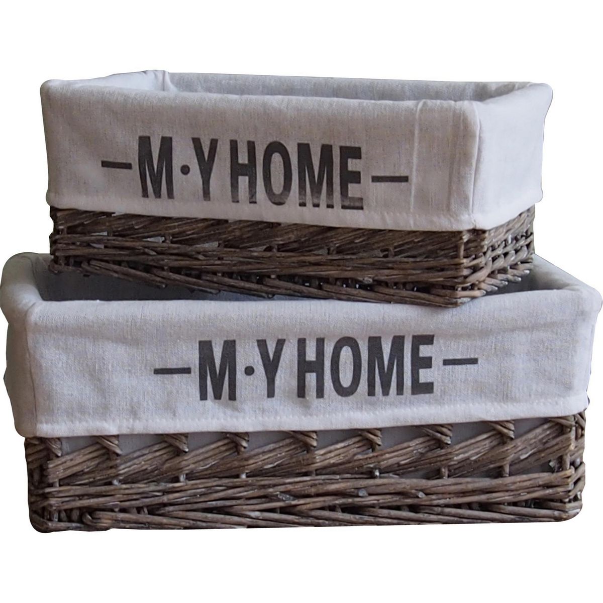 JUST HOME COLLECTION - Set 2 Canastas de Tela Blanco