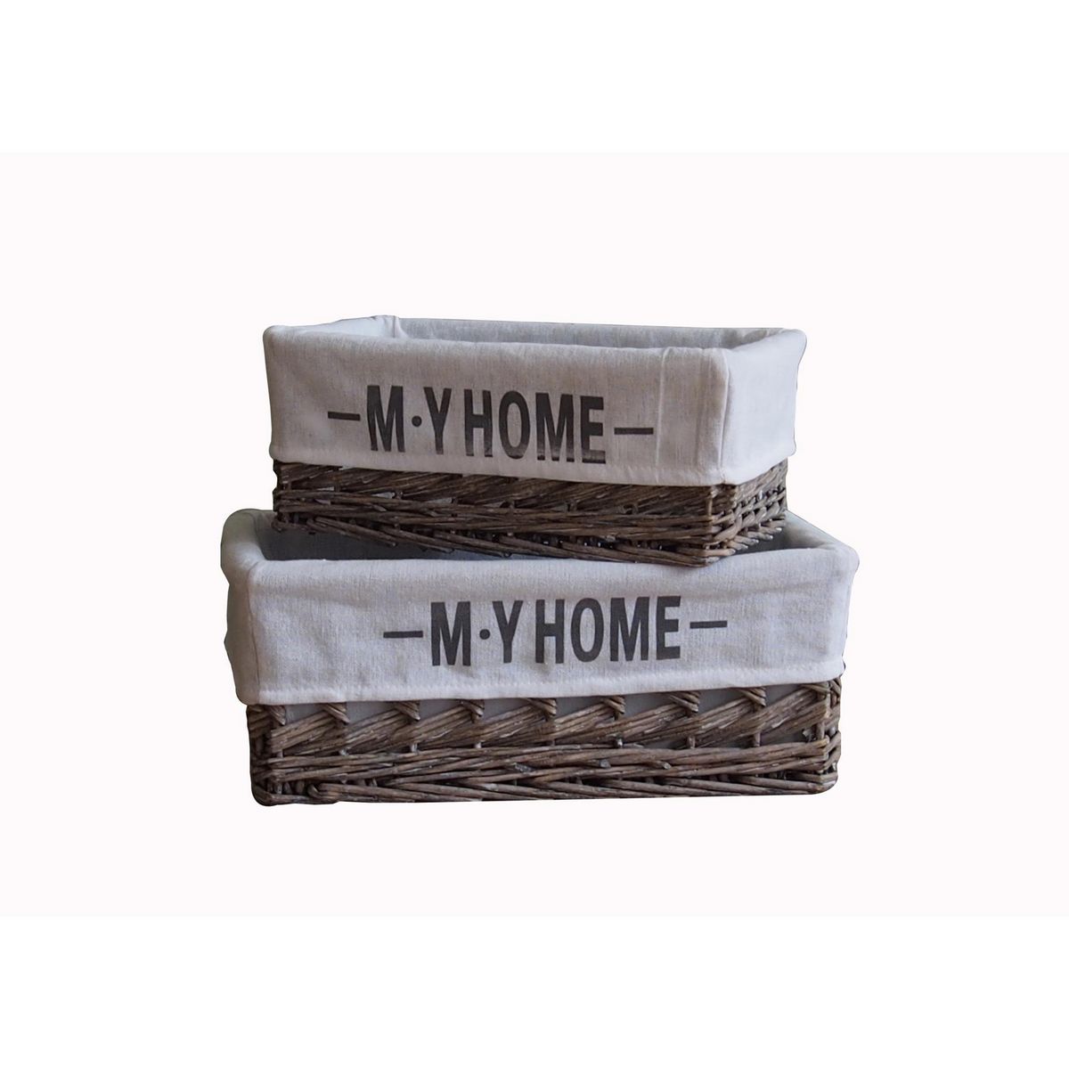 JUST HOME COLLECTION - Set 2 Canastas de Tela Blanco