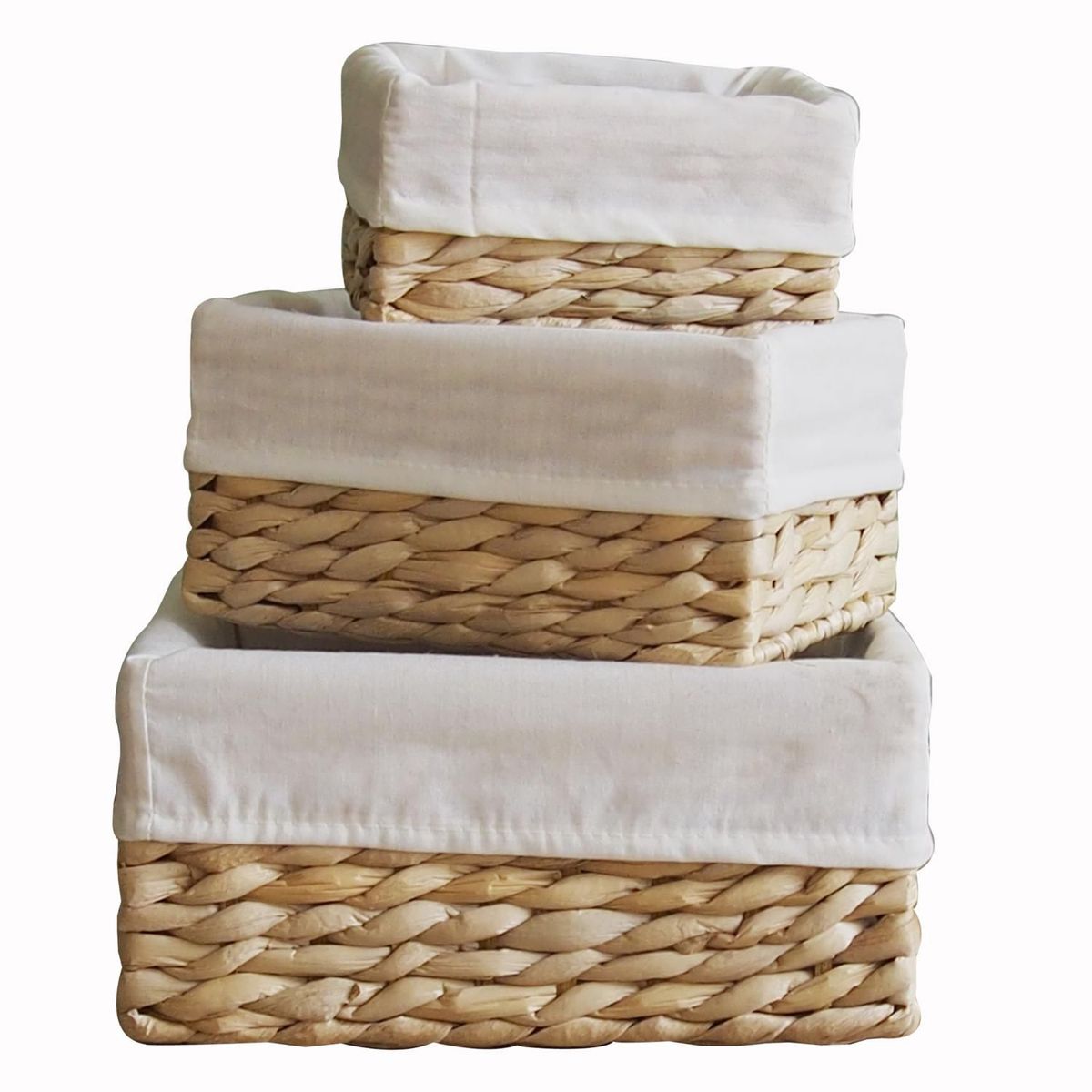 JUST HOME COLLECTION - Set x3 Canastos Nature 26x19.5x12.5 cm Café