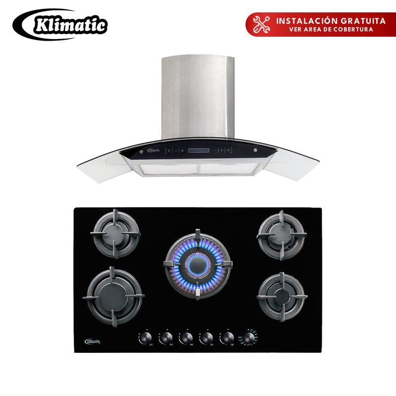 KLIMATIC - Combo Cocina Empotrable Gina X + Campana Decorativa Venezia IX