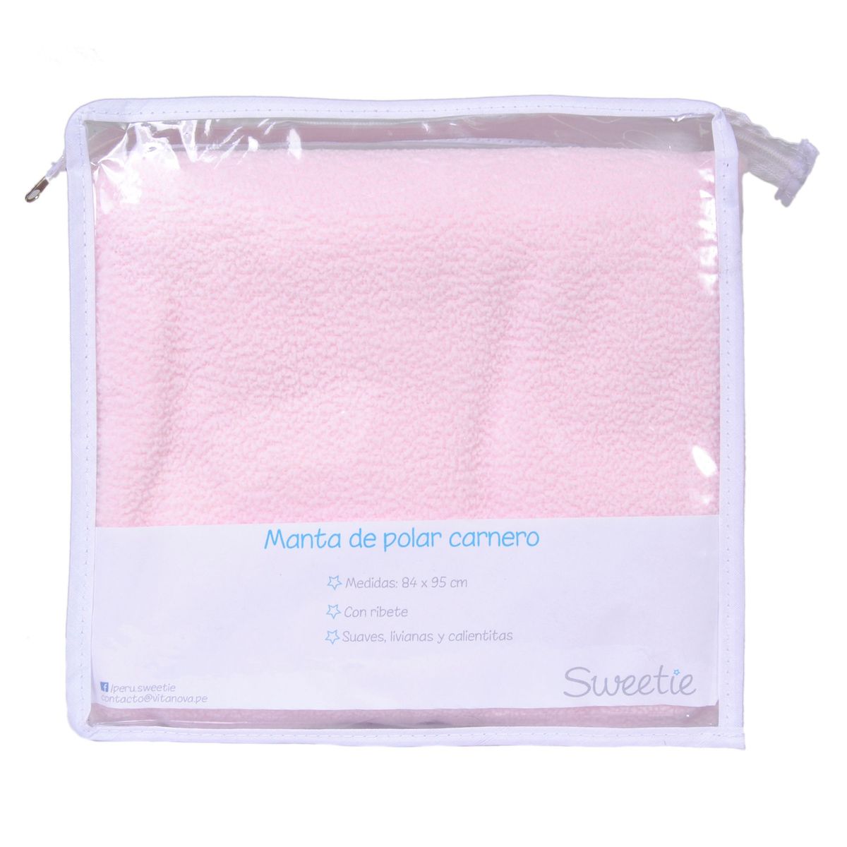 SWEETIE - Manta Polar Carnero Rosado 95x84cm