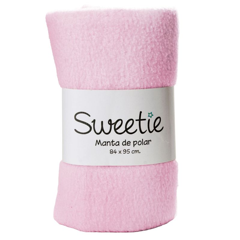 SWEETIE - Manta Polar Remallada Rosado 95x84cm