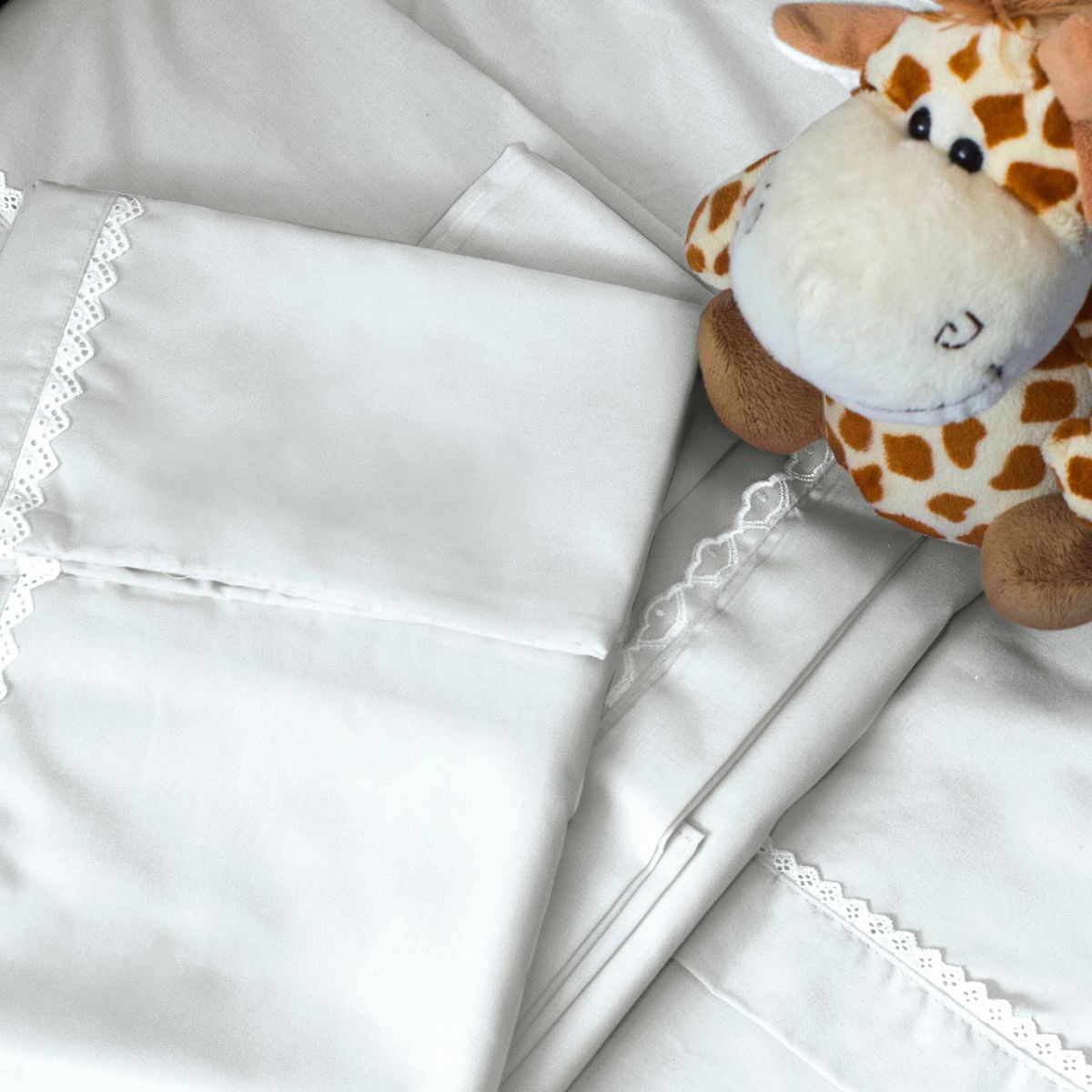 SWEETIE - Juego de Sábanas Pack and Play Blanco