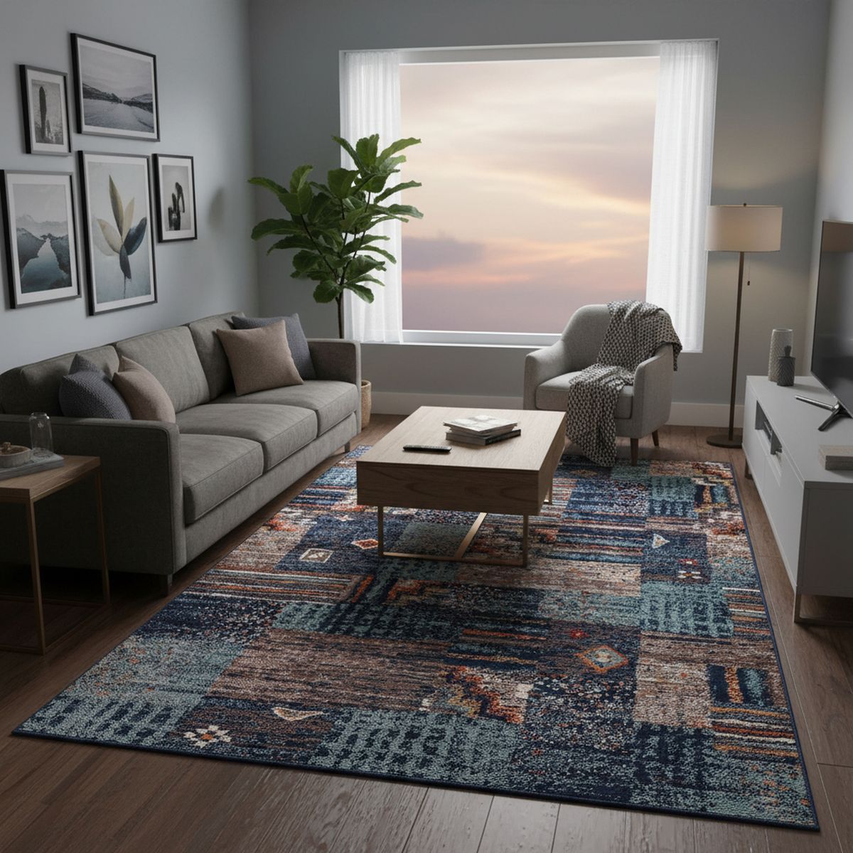JUST HOME COLLECTION - Alfombra Rectangular Sachi Patchwork 160x235cm