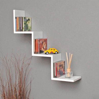 Repisa Zig Zag Melly 14x55cm Blanco