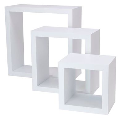 Repisa Cubo Flotante Blanco 25x25x10cm 