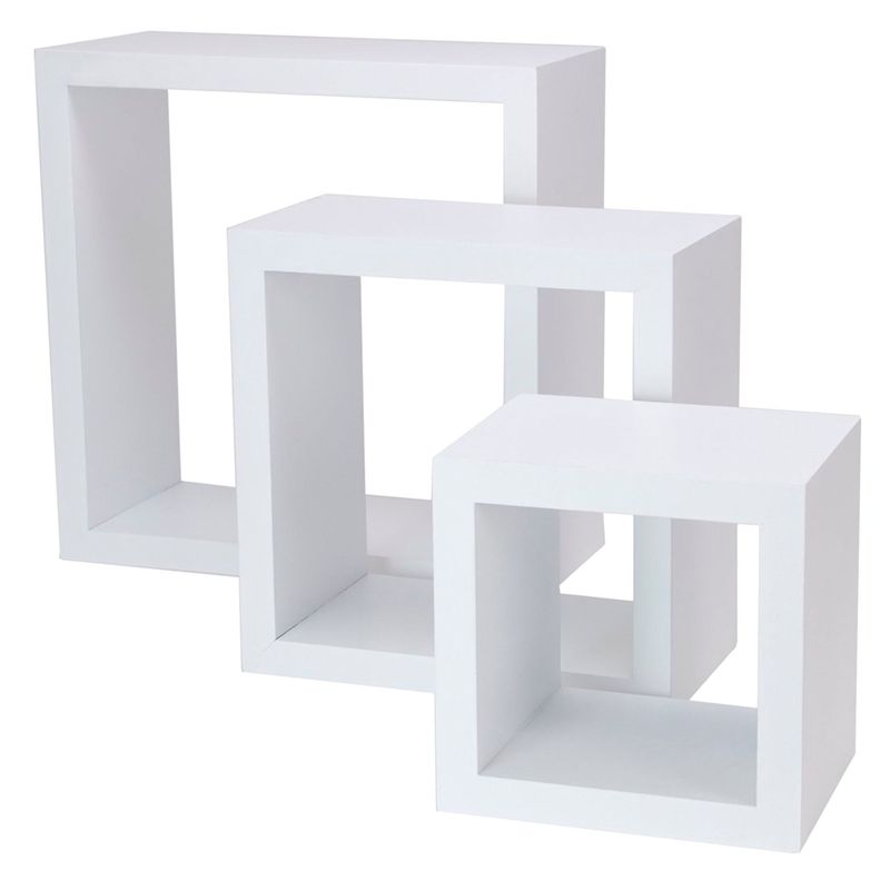 MUEBLES GAUDI - Repisa Cubo Flotante Blanco 25x25x10cm