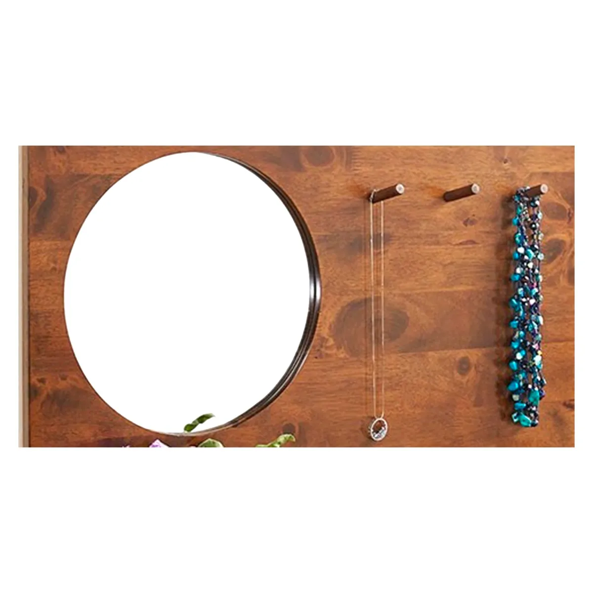 MUEBLES GAUDI - Espejo Decorativo Circular/Rectangular Luca Cedro 80x60cm