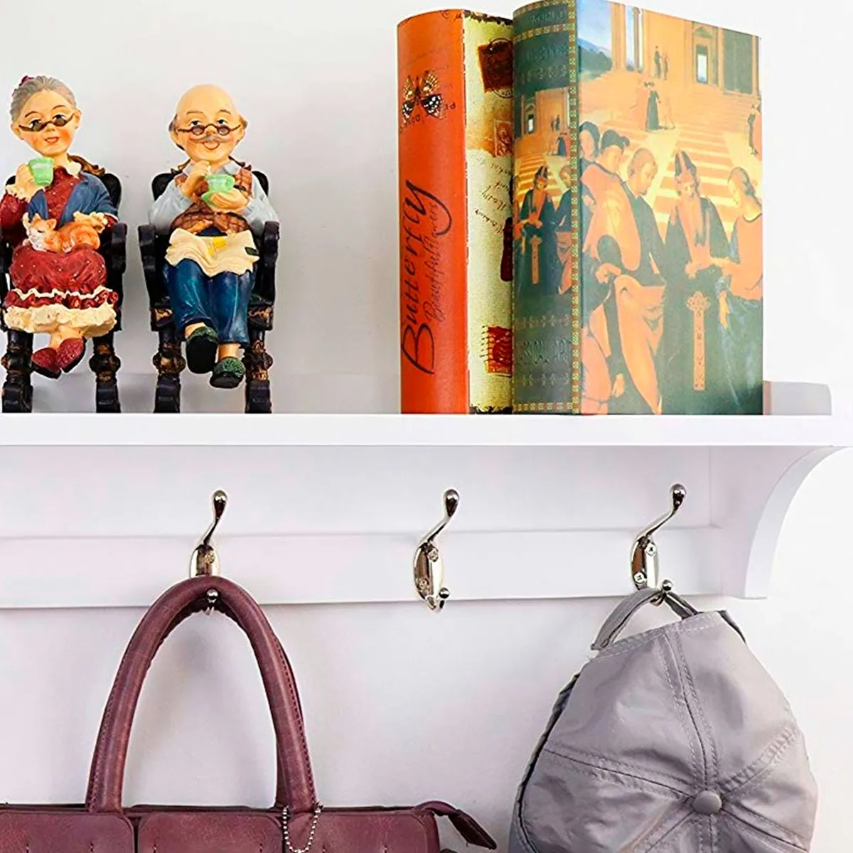 MUEBLES GAUDI - Perchero de Pared Ashley Doble Blanco