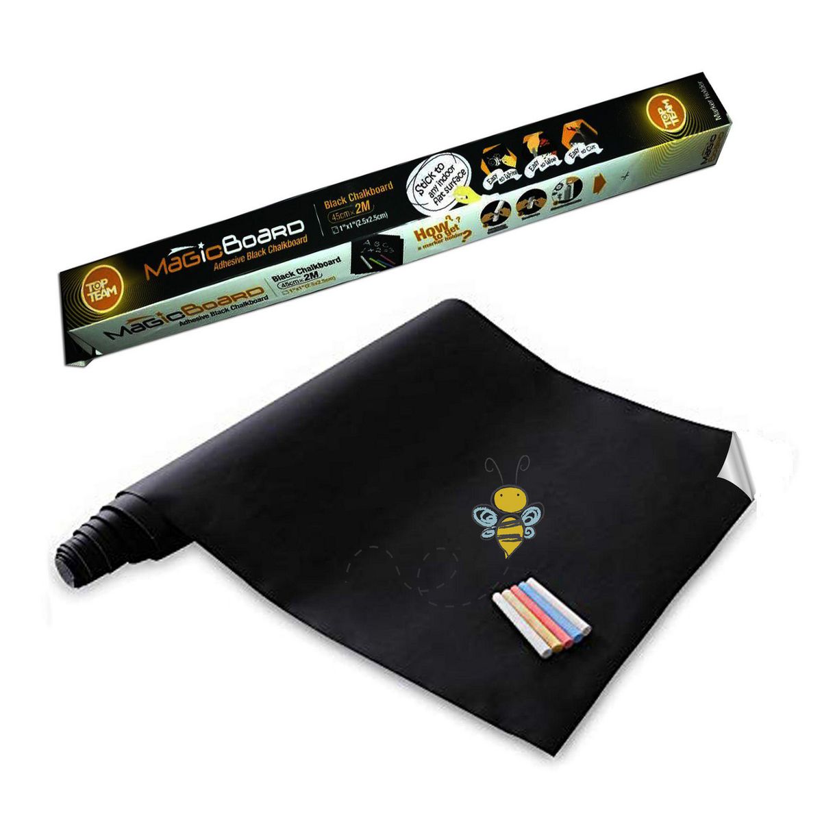 TOPTEAM - Pizarra Adhesiva de Vinil