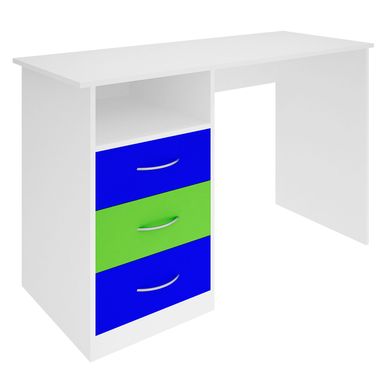 Escritorio de Melamina 3 Cajones Azul y Verde