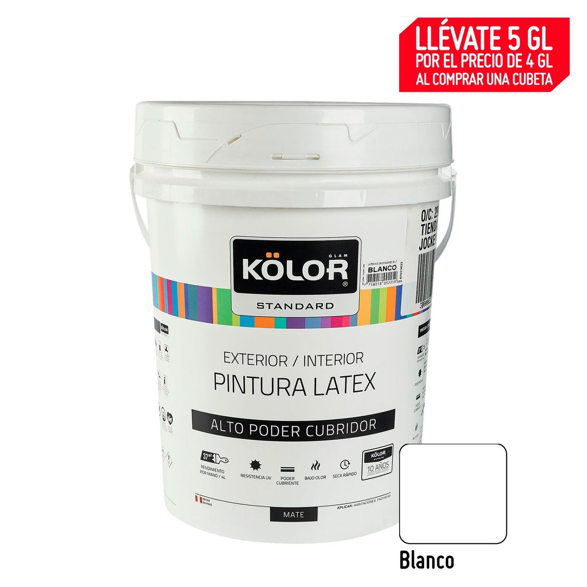 KOLOR - Pintura Látex Standard 20L Blanco