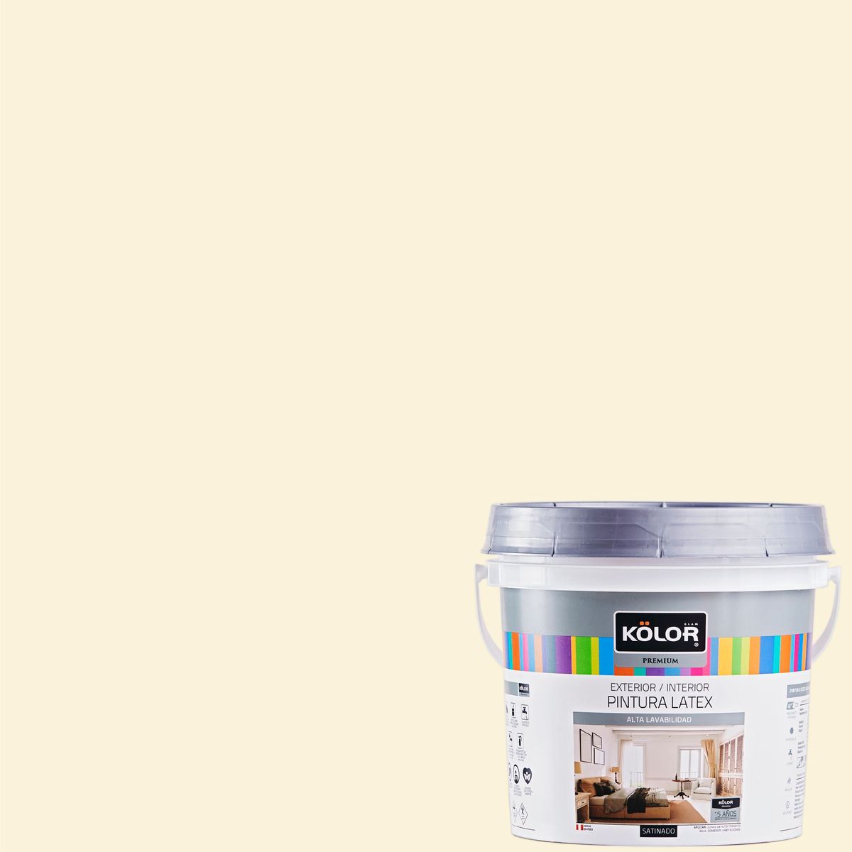 KOLOR - Pintura Látex Satinado 4L Blanco Perla