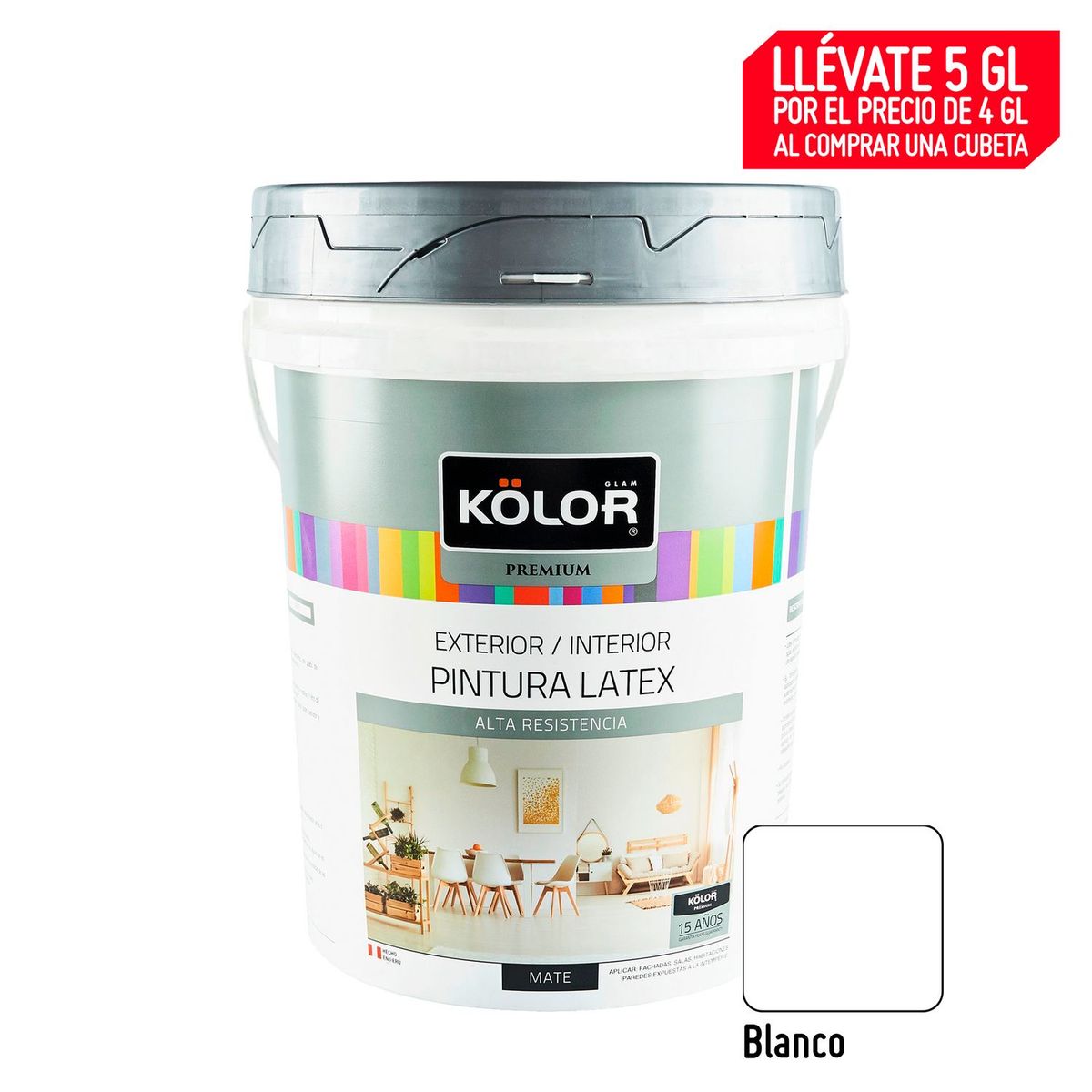 KOLOR - Pintura Látex Premium 20L Blanco