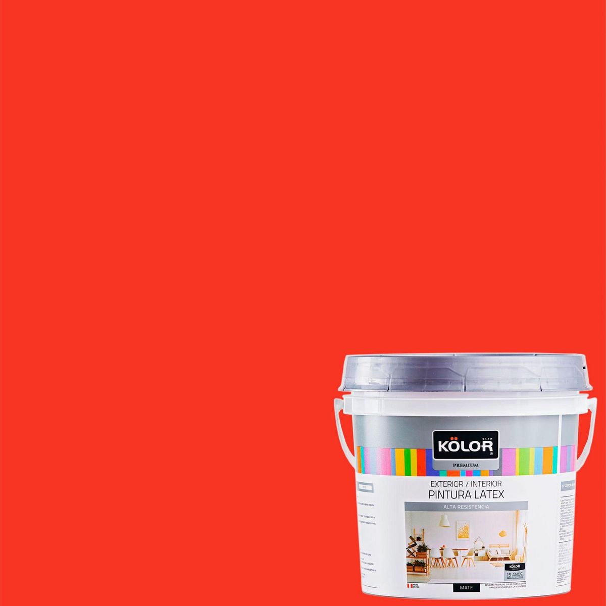 KOLOR - Pintura Látex Premium 4L Rojo Dragón