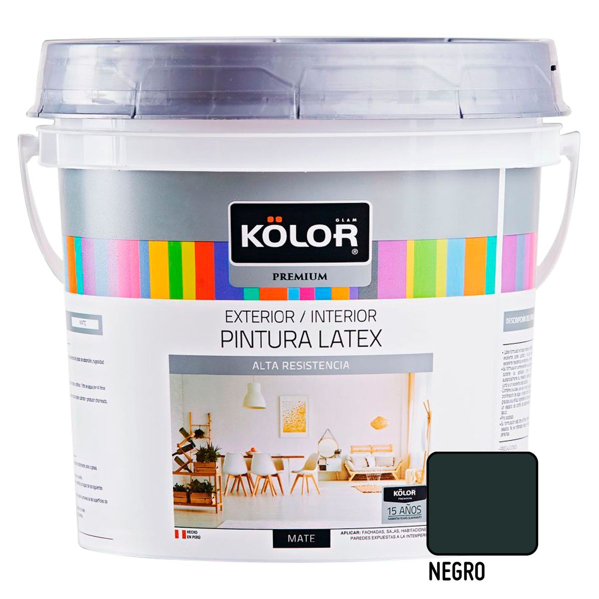 KOLOR - Pintura Látex Premium 4L Negro
