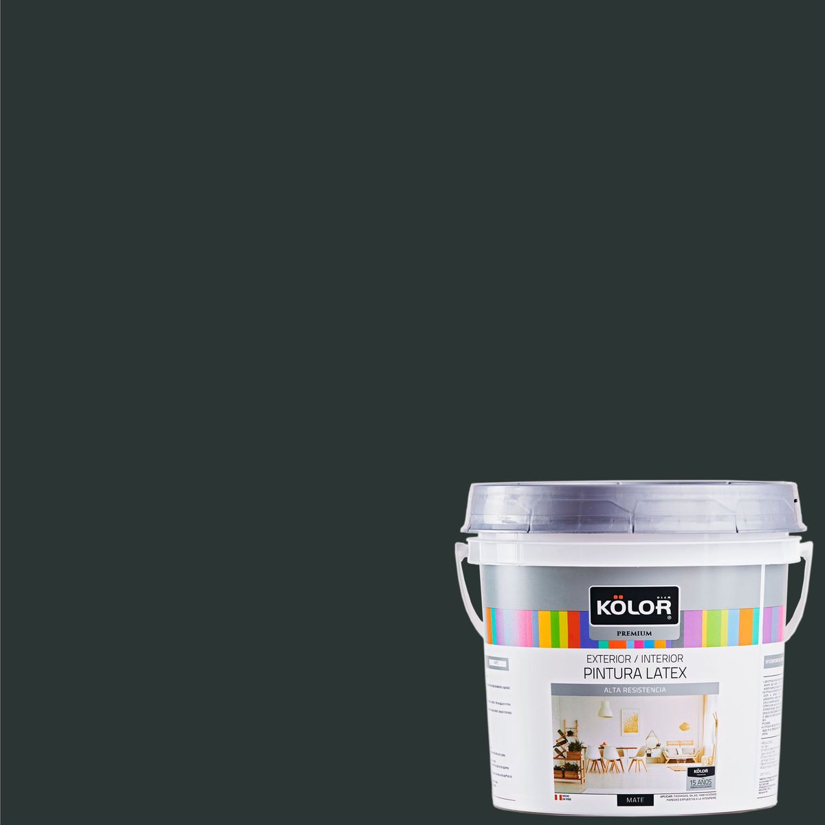 KOLOR - Pintura Látex Premium 4L Negro