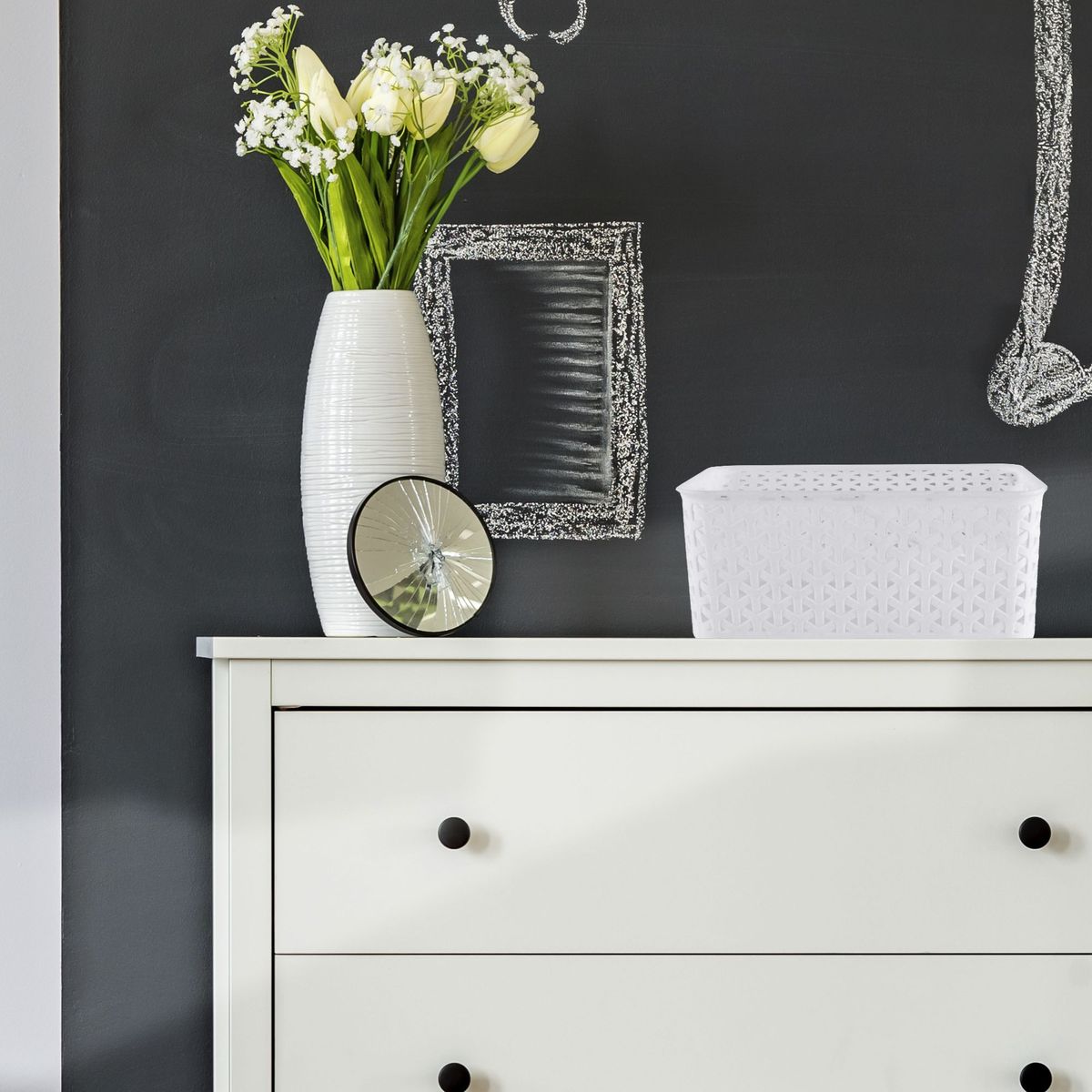 JUST HOME COLLECTION - Canasta Ratán 4L Blanco