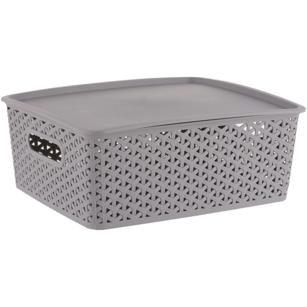 JUST HOME COLLECTION - Canasto C/Tapa Ratán Beige 14.5L