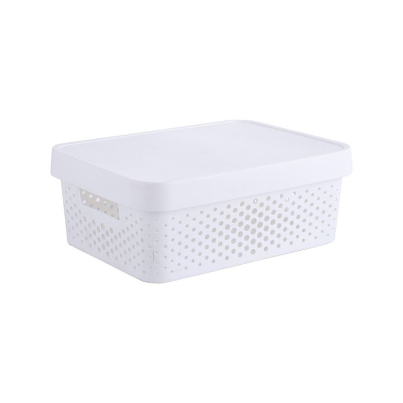 JUST HOME COLLECTION - Canasto C/Tapa Grande Blanco 11L 