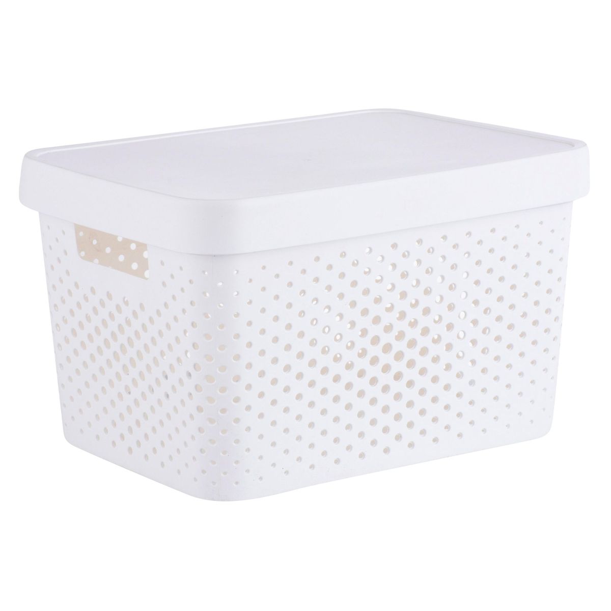 Canasto C/Tapa Grande Blanco 17L , marca JUST HOME COLLECTION - Foto Principal