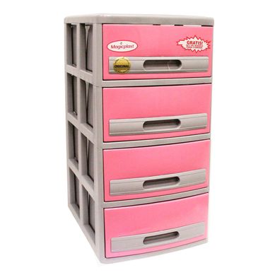 C�moda Cabinet X4 Gris Rosado